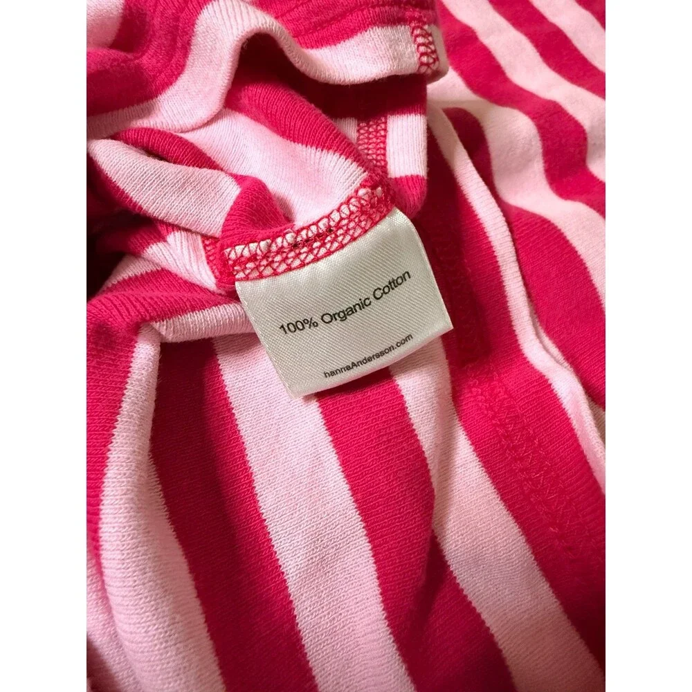 Hanna Andersson Long John Pajama Top • Girls 130 / US 8 • Pink Stripes 🍉